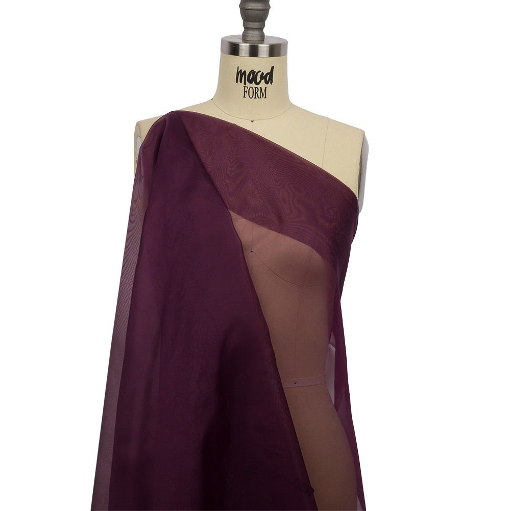 Silk Organza 44" - Eggplant - Premium Collection - Drape