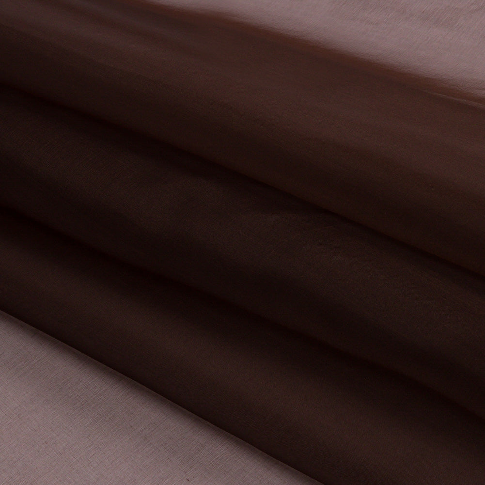 Silk Organza 44" - Dark Brown - Premium Collection - Folded
