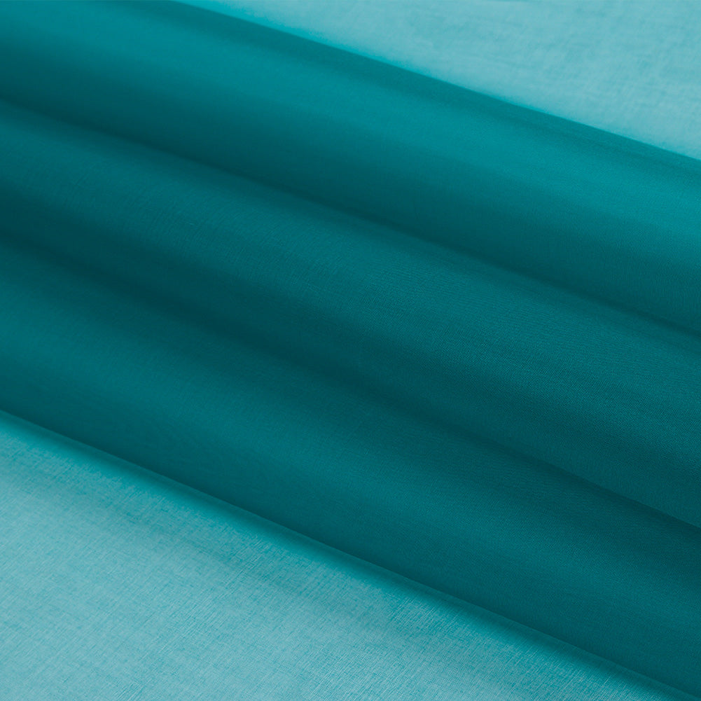 Silk Organza 44" - Deep Teal - Premium Collection - Folded