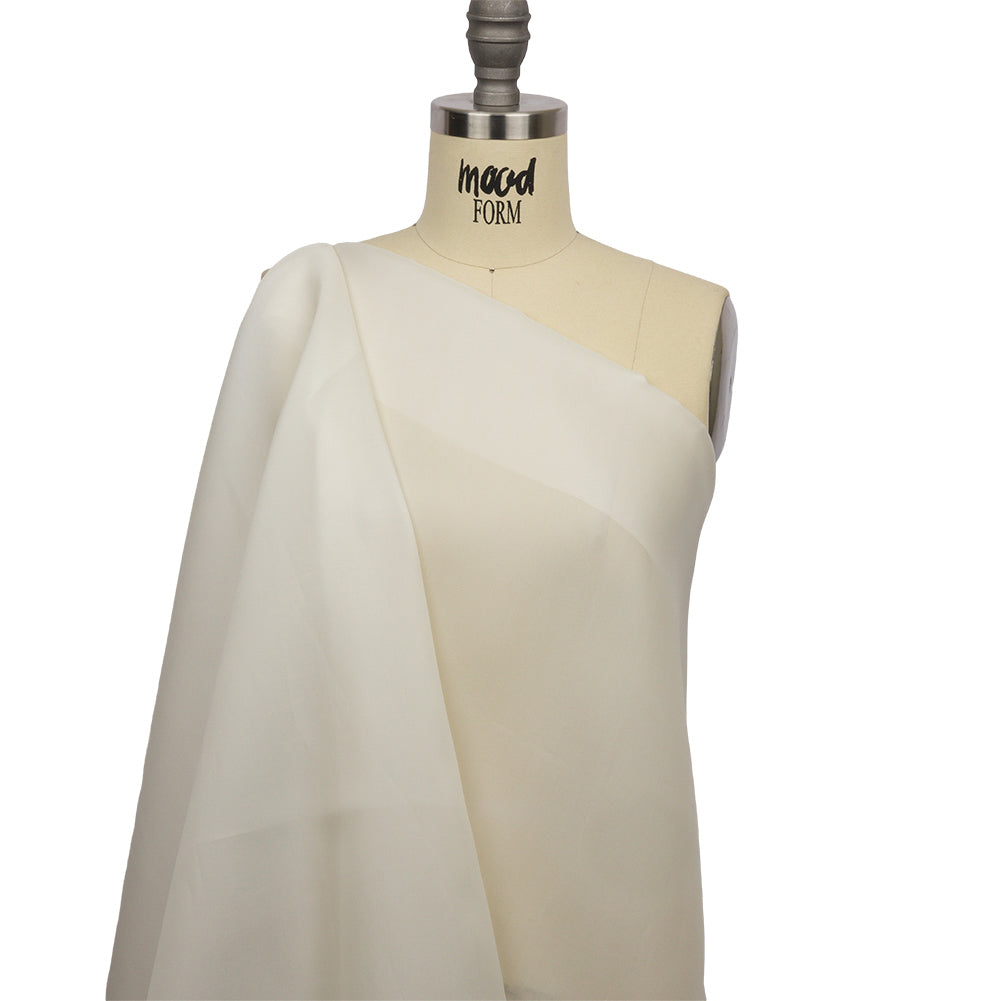 Silk Satin-Face Organza 54" - Whisper White - Premium Collection - Drape