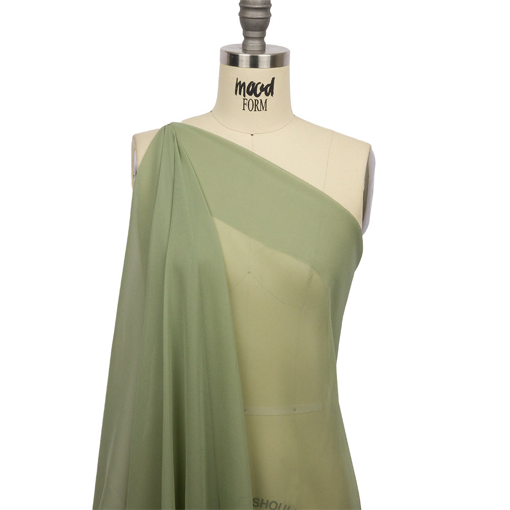 Silk Chiffon 44" - Oil Green - Premium Collection - Drape