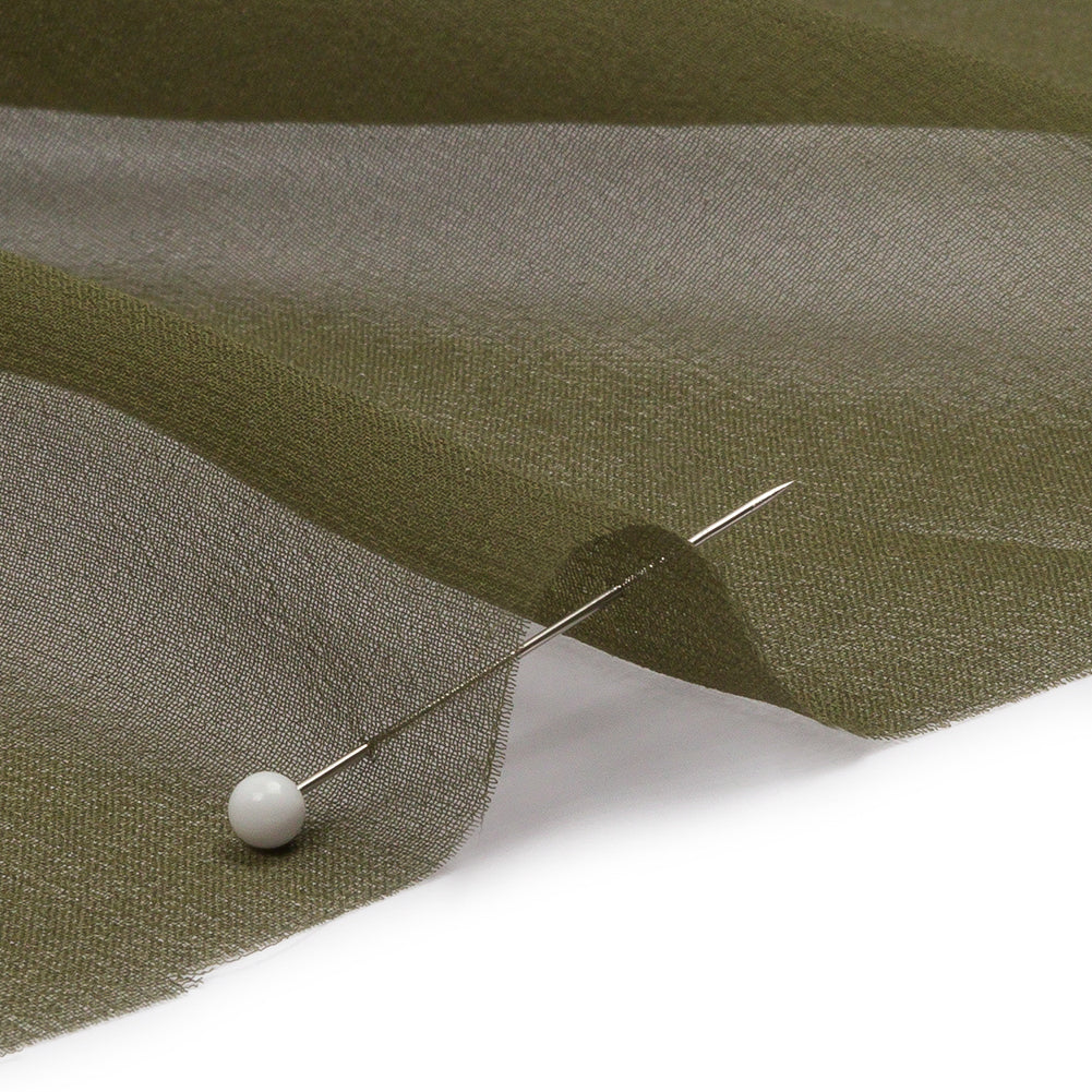 Silk Chiffon 44" - Olive Green - Premium Collection - Detail