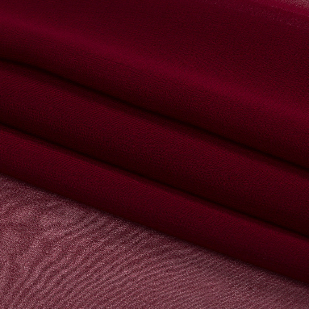 Silk Chiffon 44" - Maroon - Premium Collection - Folded