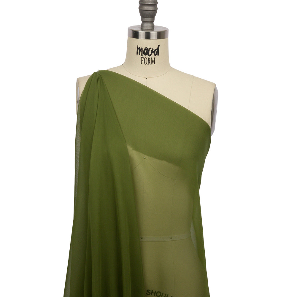 Silk Chiffon 54" - Pesto Green - Premium Collection - Drape