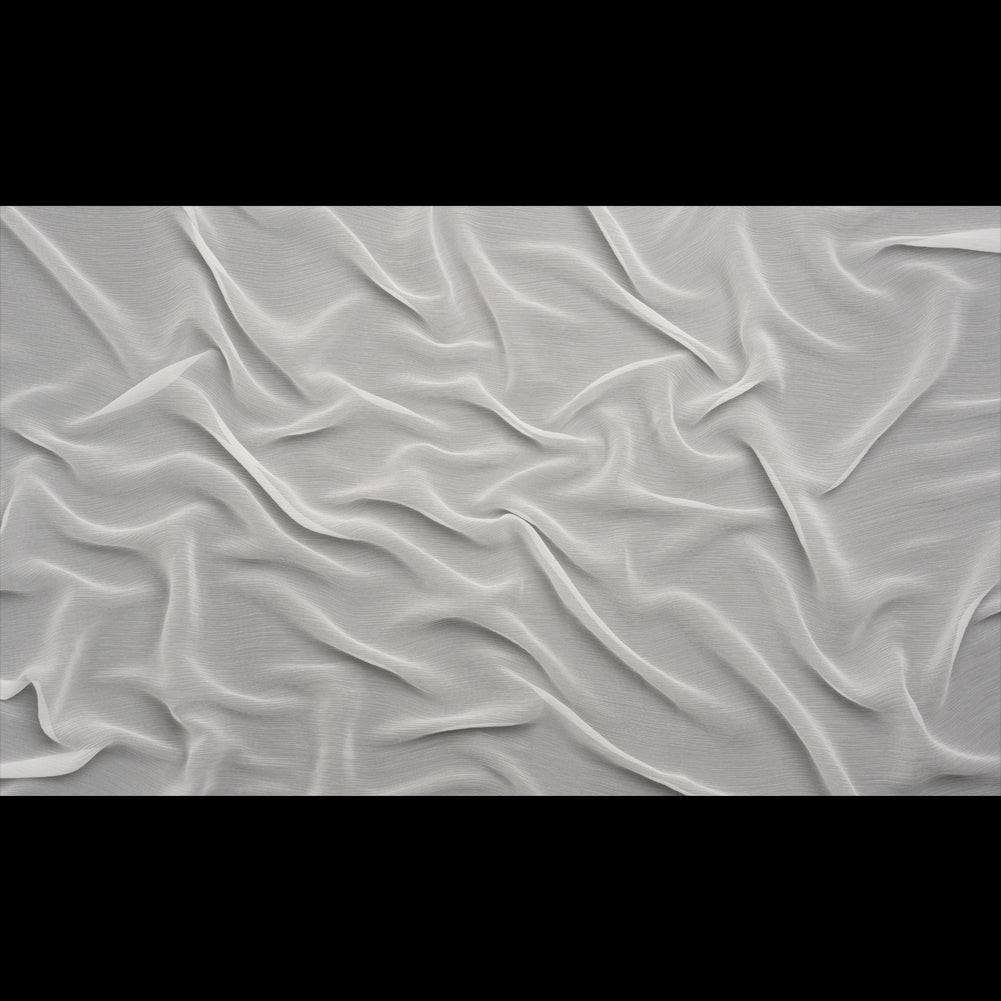 Crinkled Silk Chiffon - Whisper White - Premium Collection - Full