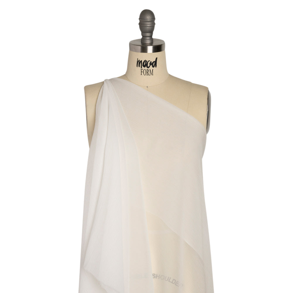 Crinkled Silk Chiffon - Whisper White - Premium Collection - Drape