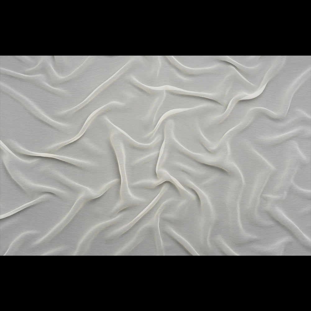 Crinkled Silk Chiffon - Antique White - Premium Collection - Full