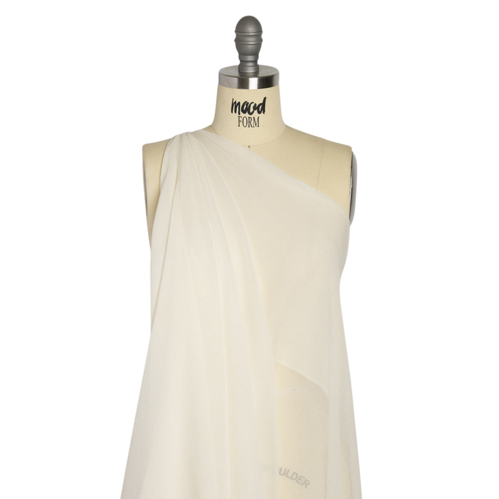 Crinkled Silk Chiffon - Antique White - Premium Collection - Drape