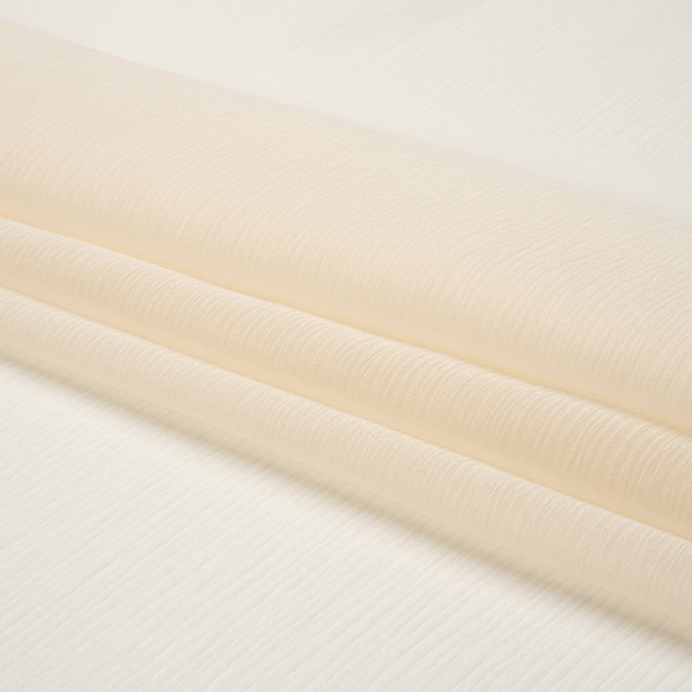 Crinkled Silk Chiffon - Tapioca - Premium Collection - Folded