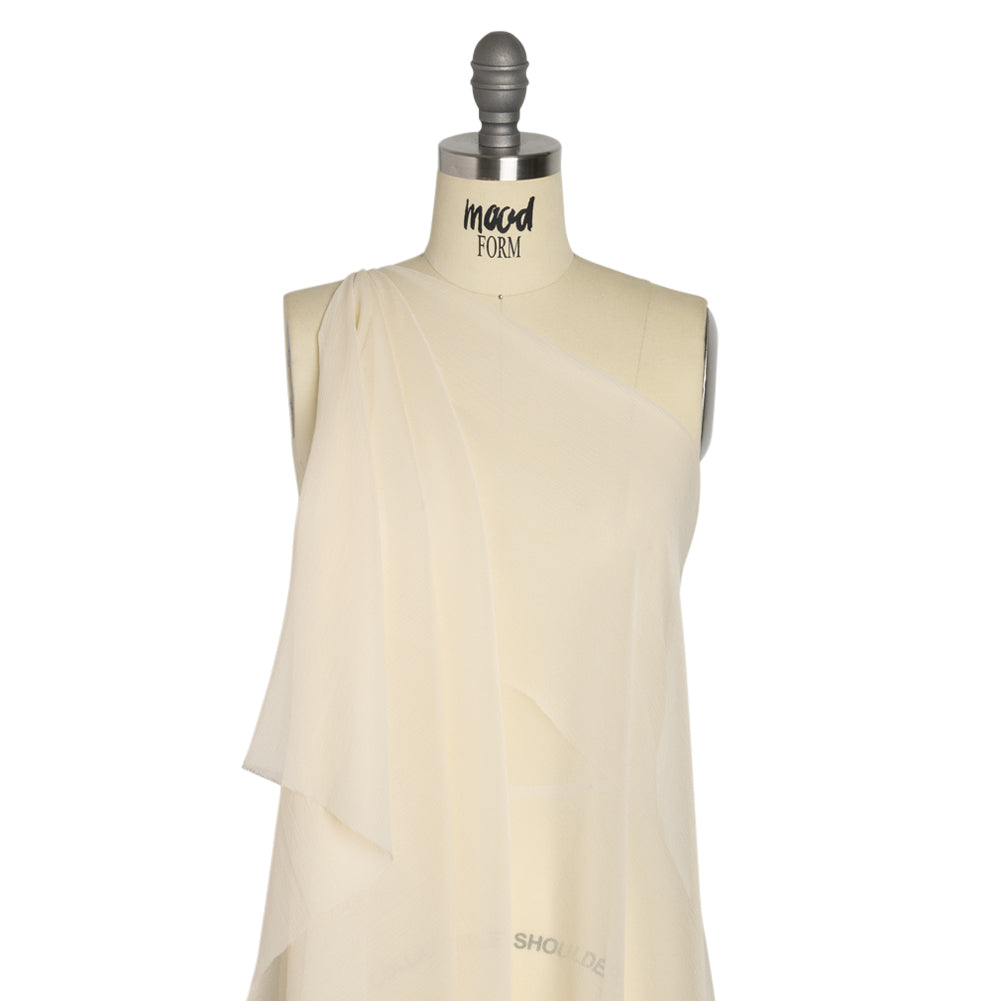 Crinkled Silk Chiffon - Tapioca - Premium Collection - Drape