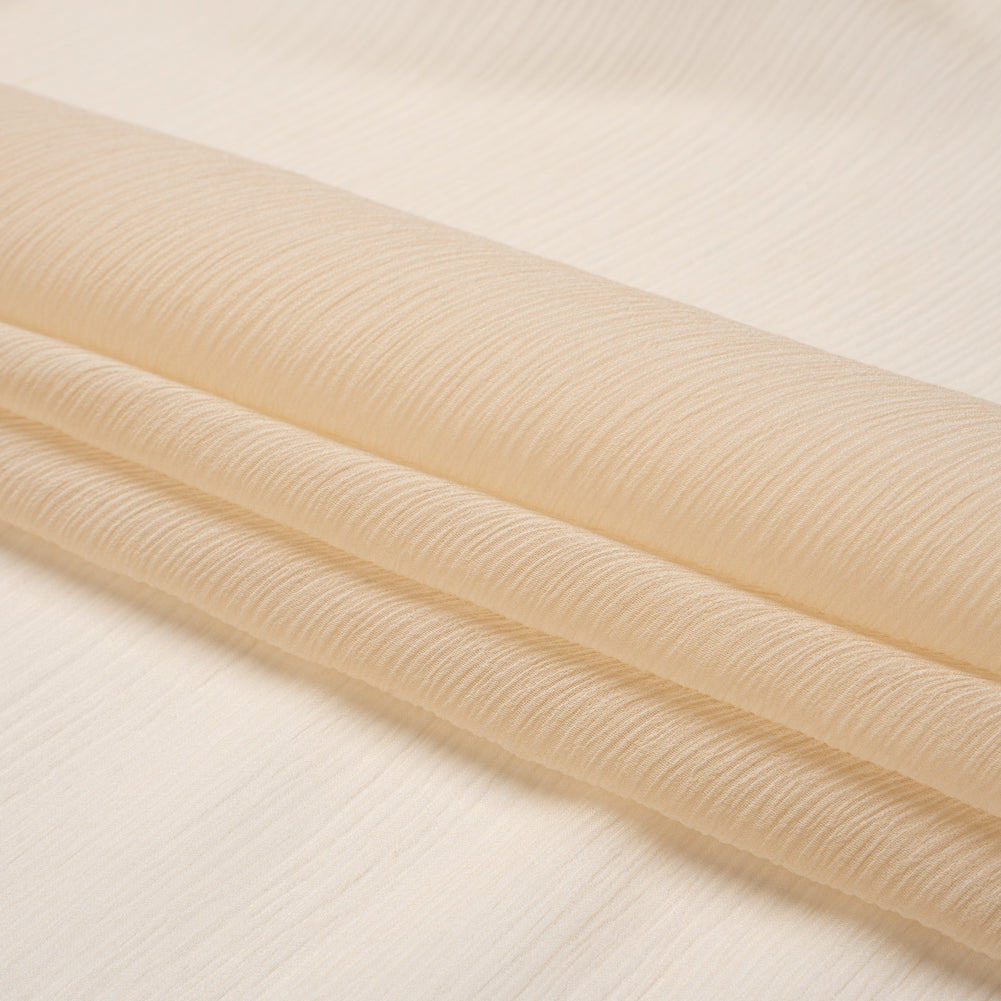 Crinkled Silk Chiffon - Winter Wheat - Premium Collection - Folded