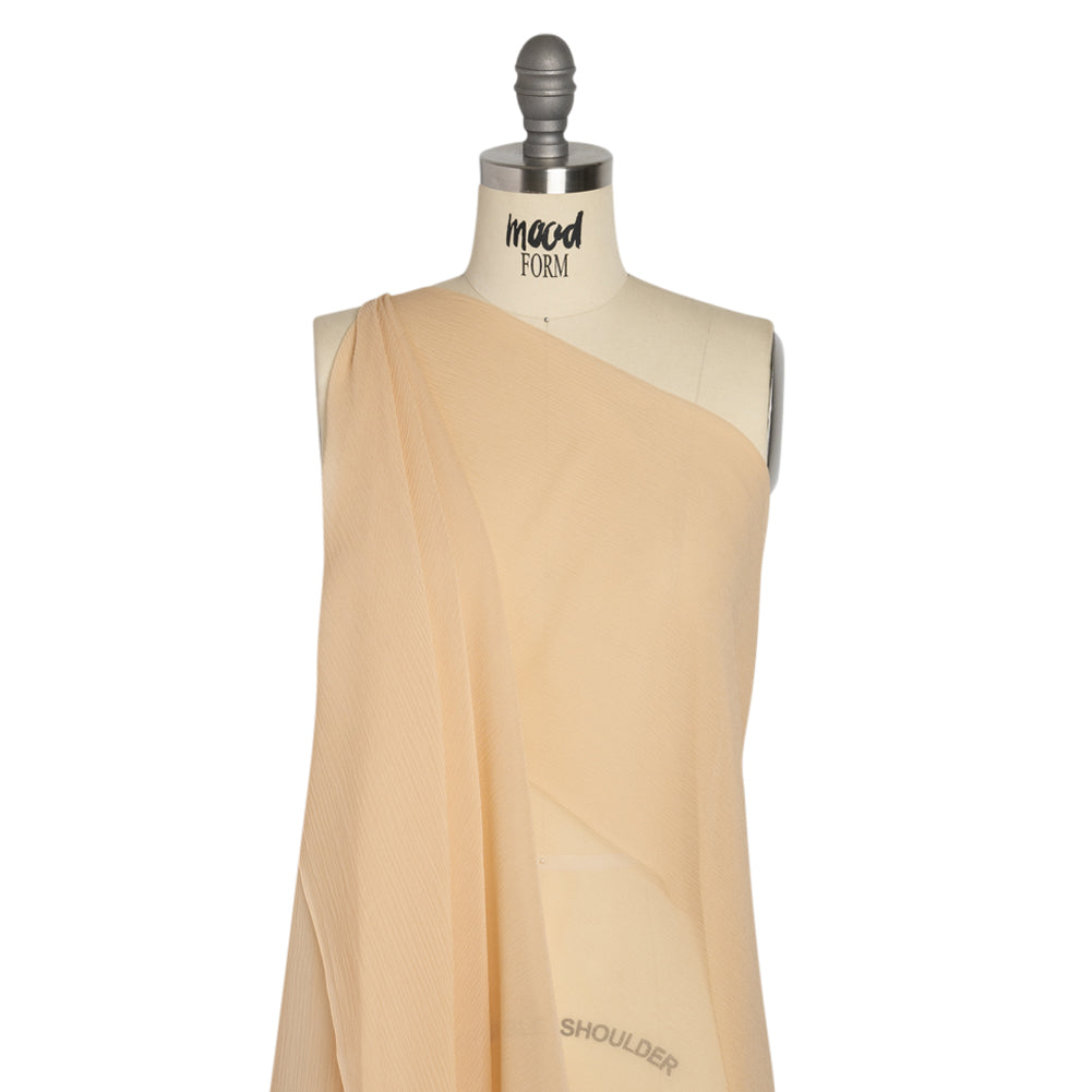 Crinkled Silk Chiffon - Ecru - Premium Collection - Drape