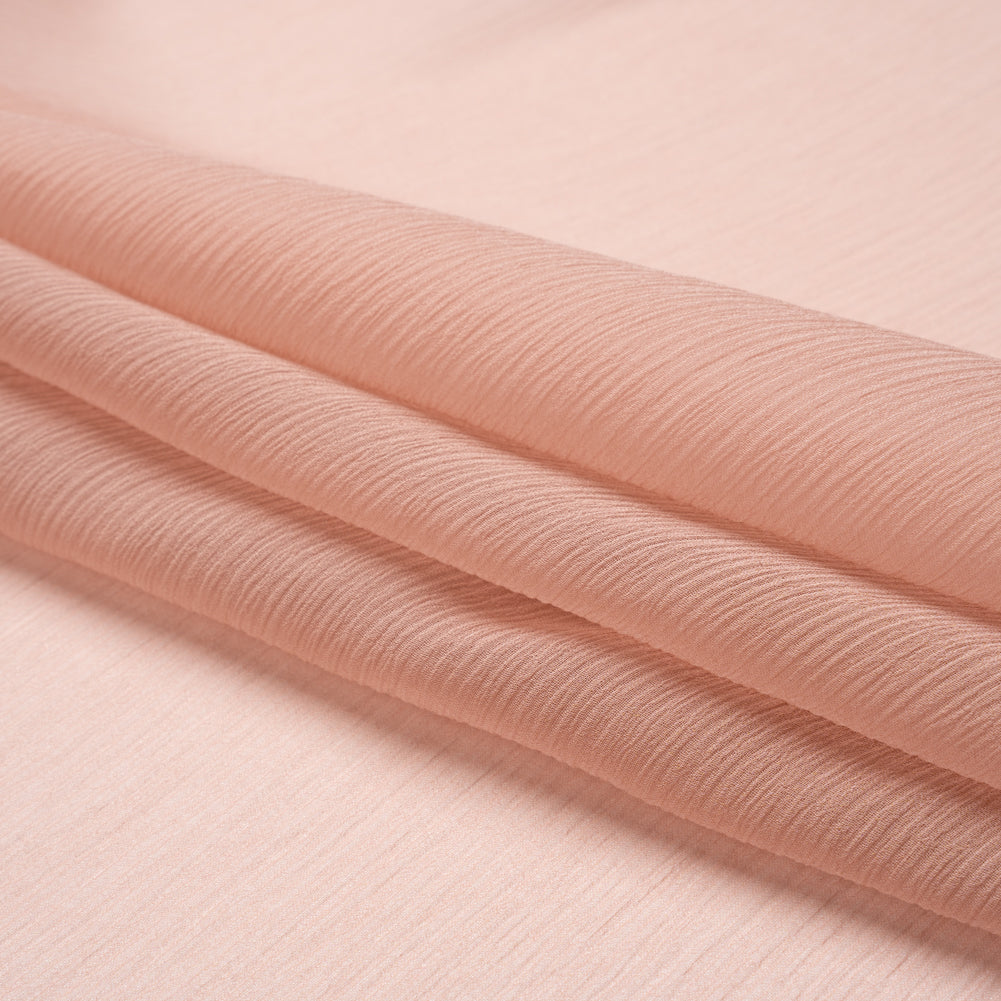 Crinkled Silk Chiffon - Blush - Premium Collection - Folded