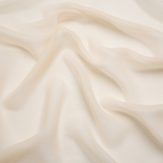 Crinkled Silk Chiffon - Cream Pink - Premium Collection