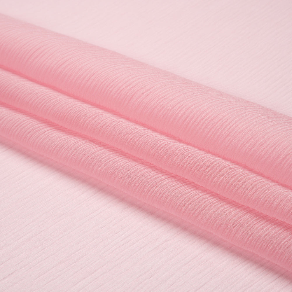 Crinkled Silk Chiffon - Candy Pink - Premium Collection - Folded