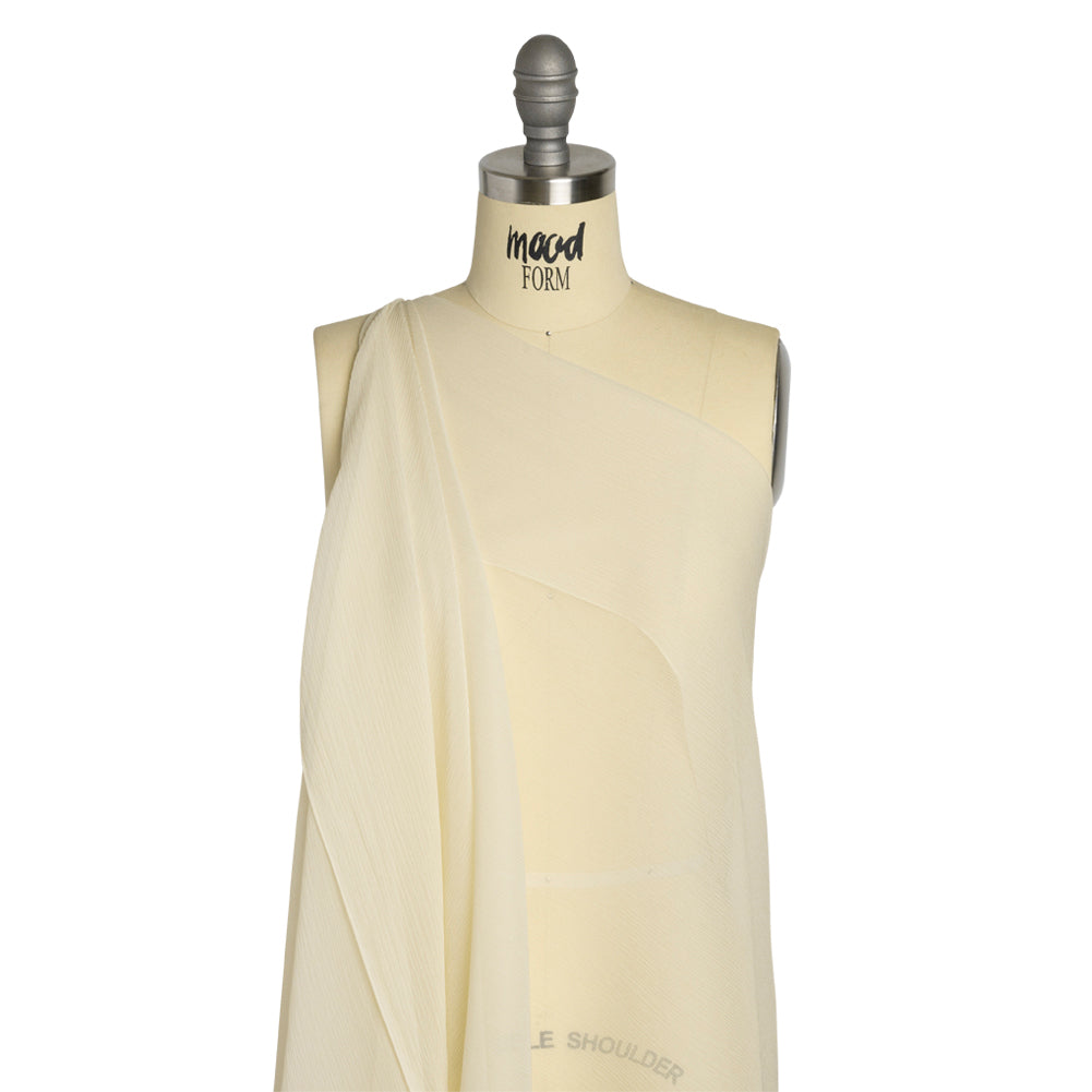 Crinkled Silk Chiffon - Ivory - Premium Collection - Drape