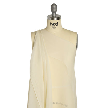 Crinkled Silk Chiffon - Ivory - Premium Collection