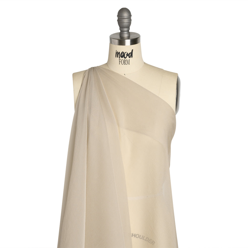 Crinkled Silk Chiffon - Feather Gray - Premium Collection Detail