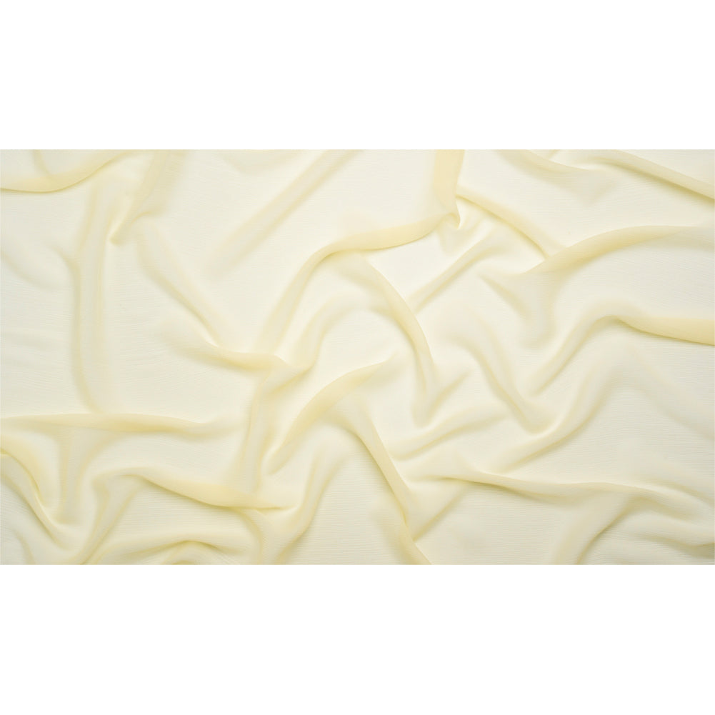 Crinkled Silk Chiffon - Pale Yellow - Premium Collection - Full