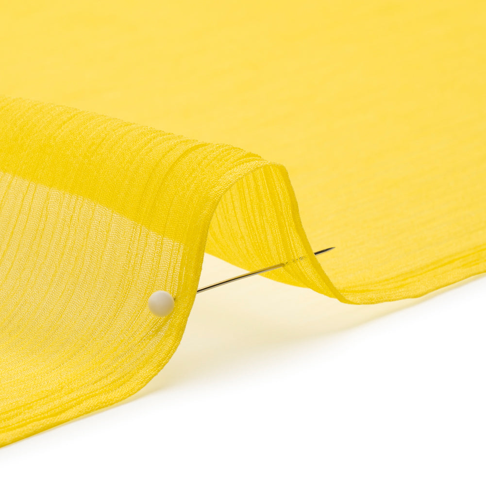 Crinkled Silk Chiffon - Buttercup Yellow - Premium Collection - Detail