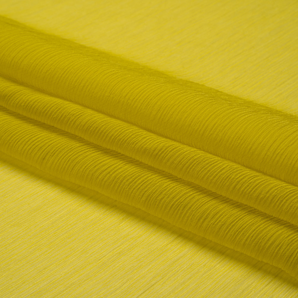 Crinkled Silk Chiffon - Warm Olive - Premium Collection - Folded