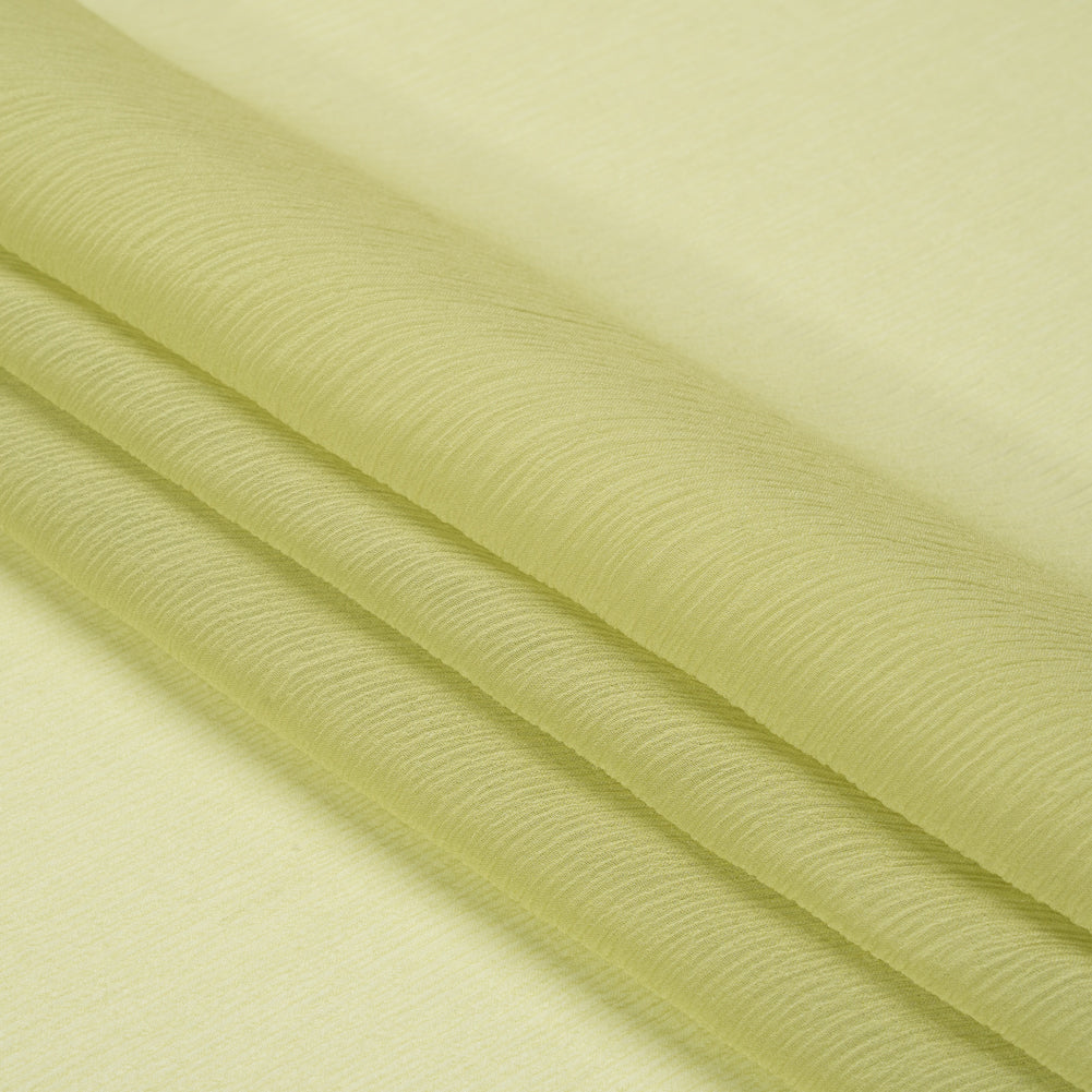 Crinkled Silk Chiffon - Nile Green - Premium Collection - Folded