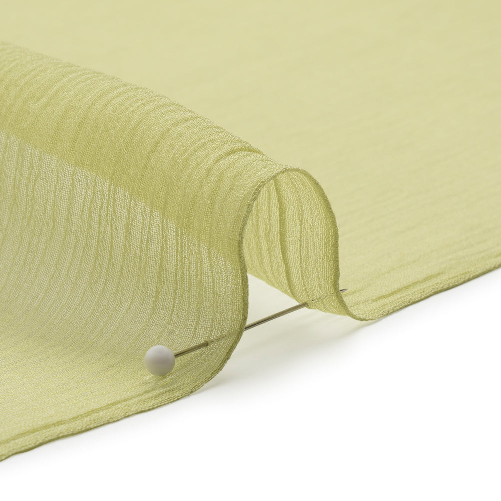 Crinkled Silk Chiffon - Nile Green - Premium Collection - Detail