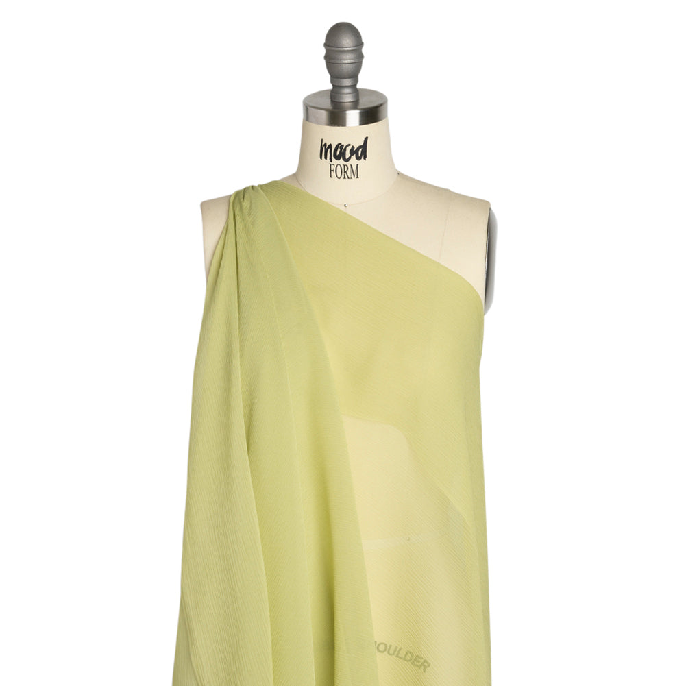 Crinkled Silk Chiffon - Nile Green - Premium Collection - Drape