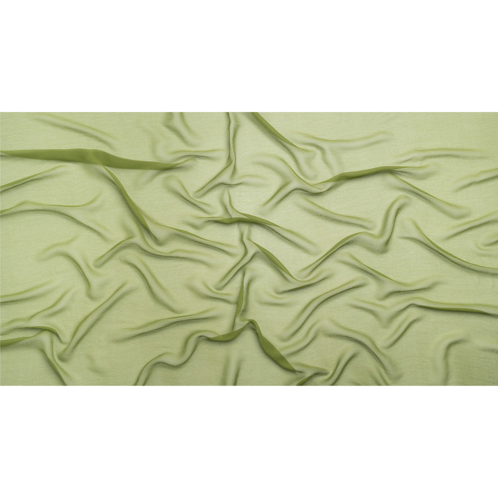 Crinkled Silk Chiffon - Pesto Green - Premium Collection - Full