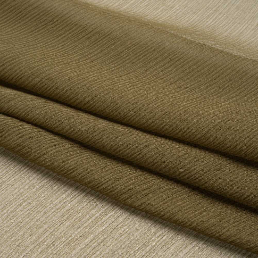 Crinkled Silk Chiffon - Olive Green - Premium Collection - Folded