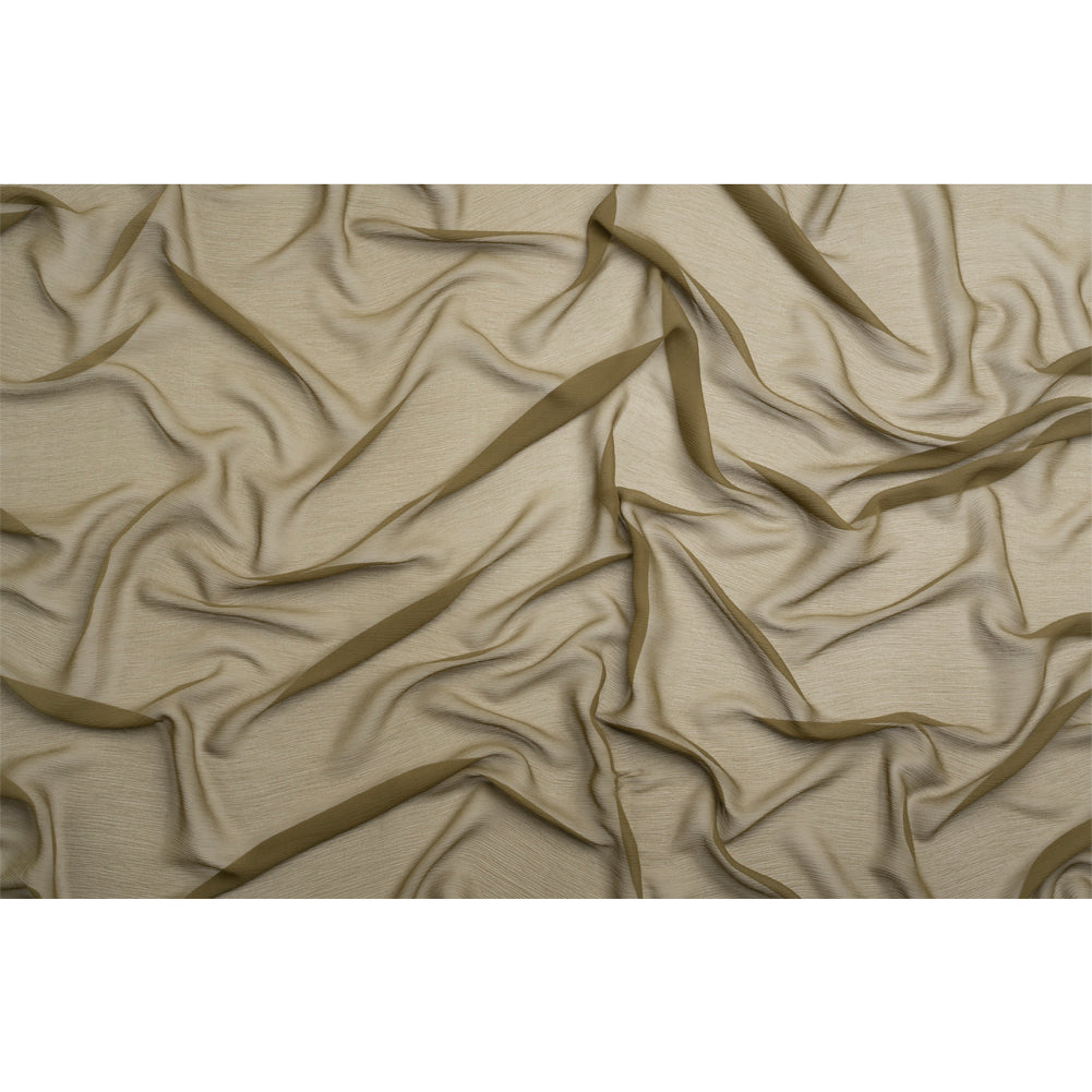 Crinkled Silk Chiffon - Olive Green - Premium Collection - Full