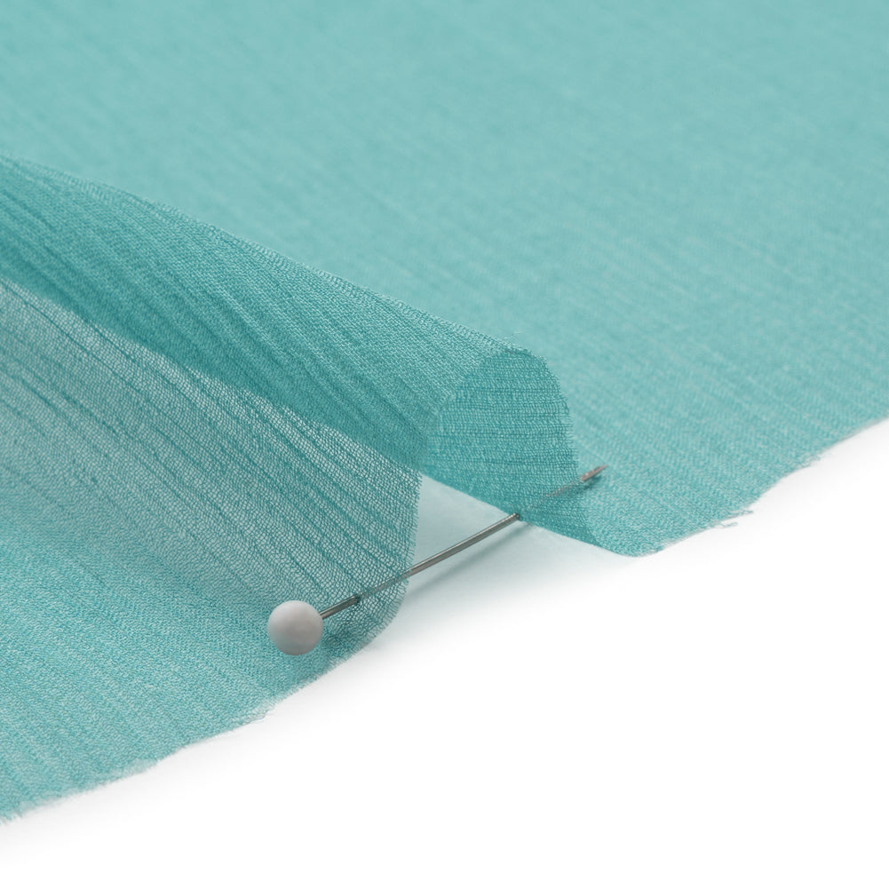 Crinkled Silk Chiffon - Colonial Blue - Premium Collection - Detail