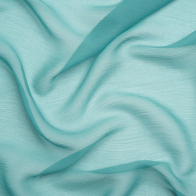 Crinkled Silk Chiffon - Colonial Blue - Premium Collection