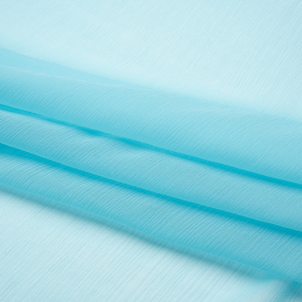 Crinkled Silk Chiffon - Angel Blue - Premium Collection - Folded