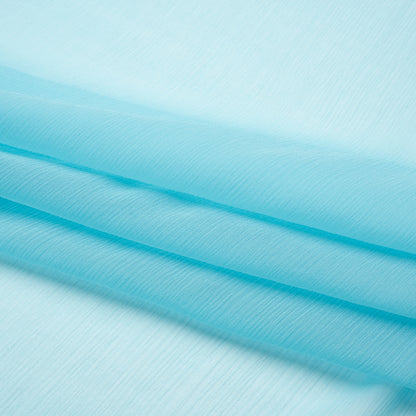 Crinkled Silk Chiffon - Angel Blue - Premium Collection