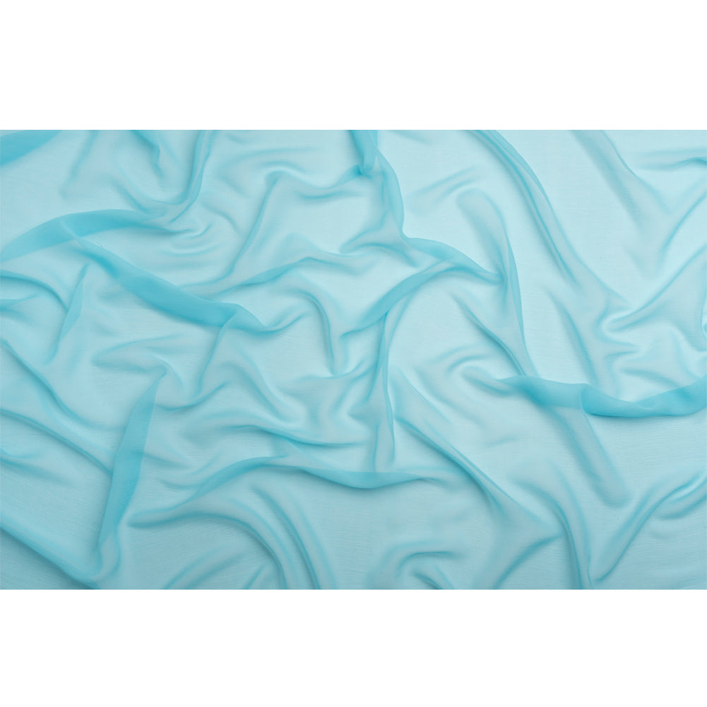 Crinkled Silk Chiffon - Angel Blue - Premium Collection - Full