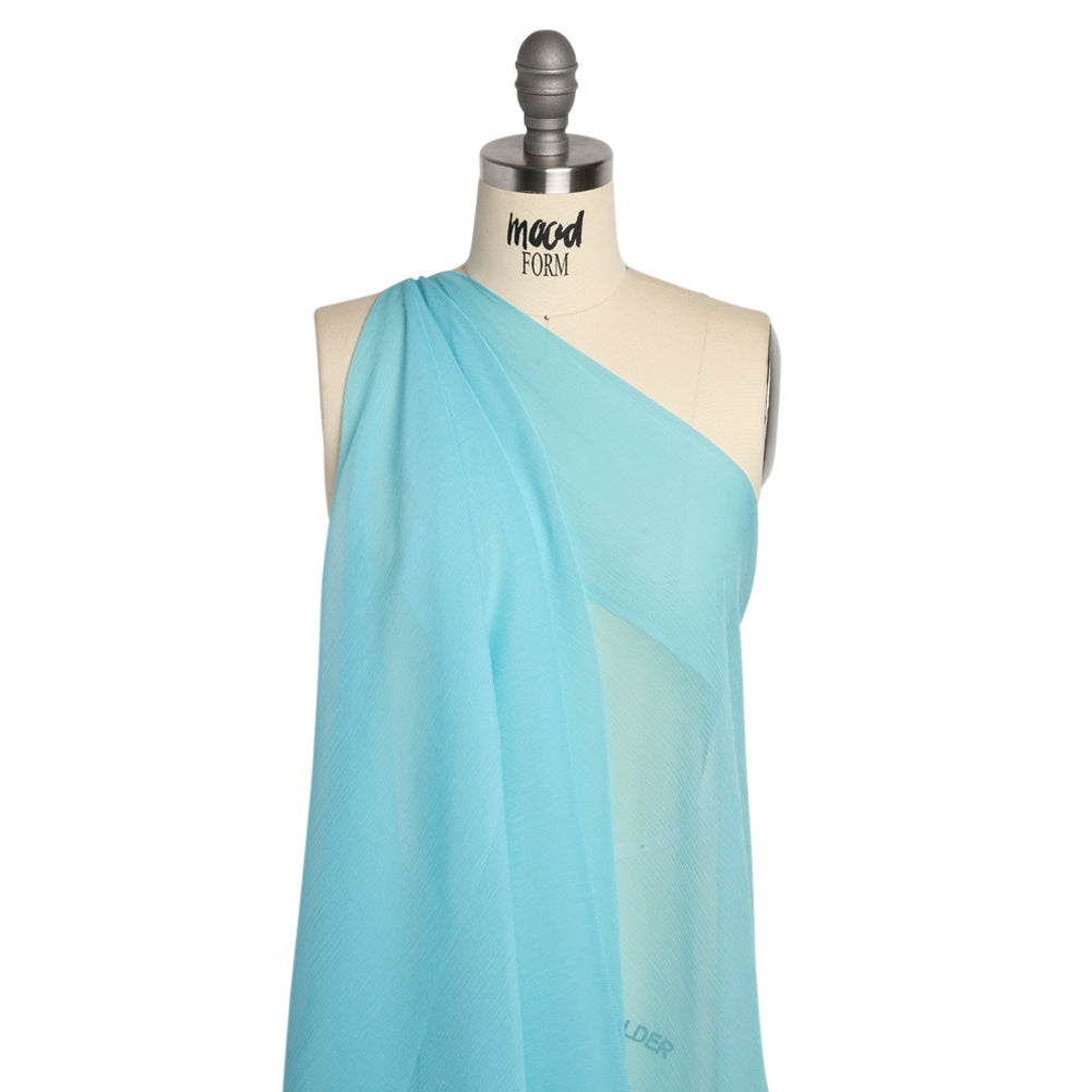 Crinkled Silk Chiffon - Angel Blue - Premium Collection - Drape