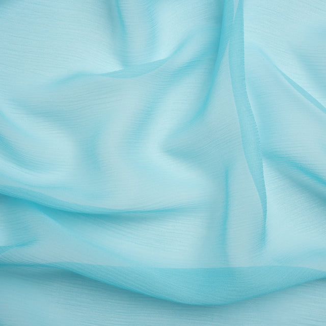 Crinkled Silk Chiffon - Angel Blue - Premium Collection