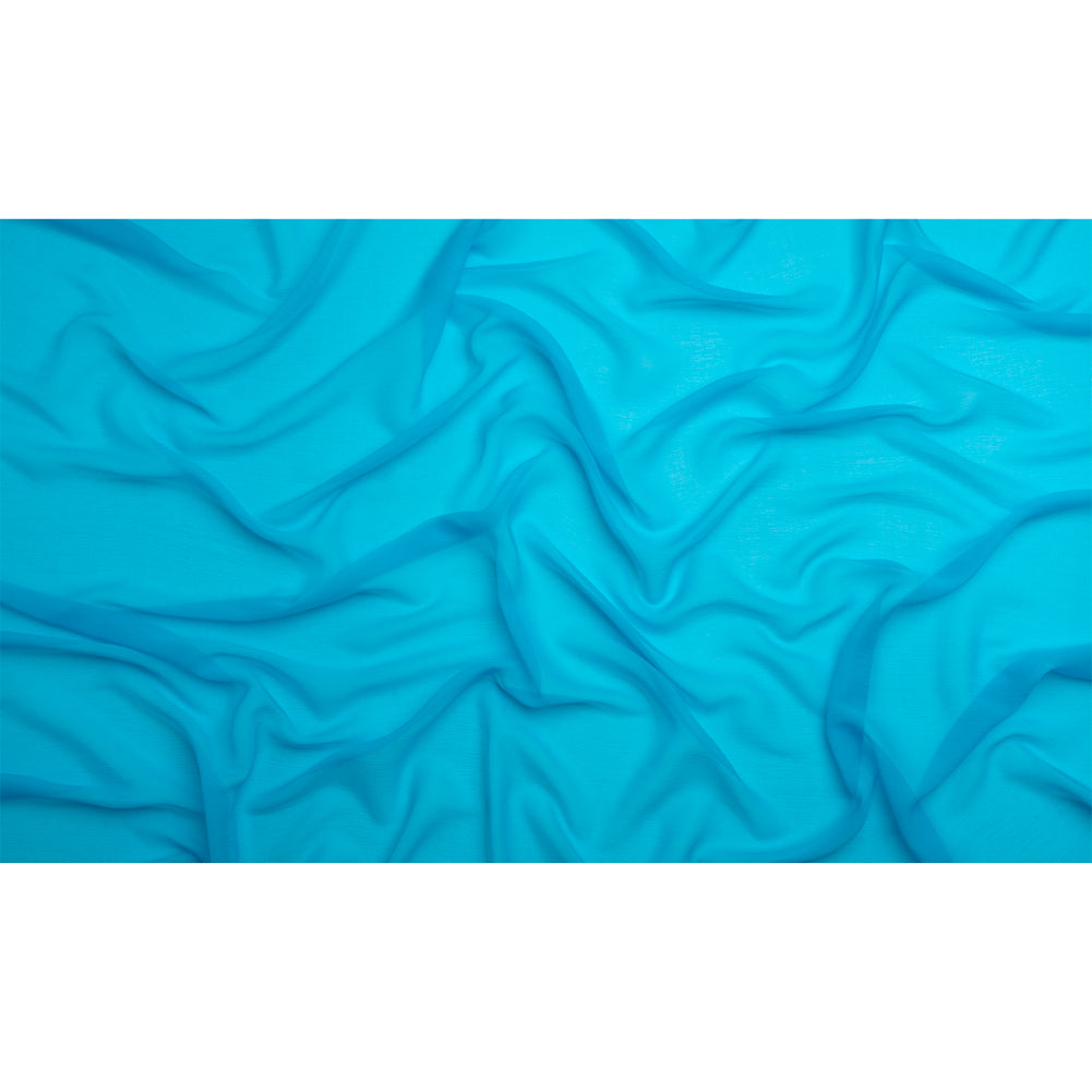Crinkled Silk Chiffon - Horizon Blue - Premium Collection - Full
