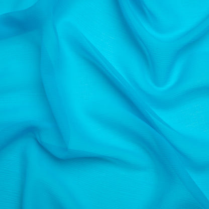 Crinkled Silk Chiffon - Horizon Blue - Premium Collection