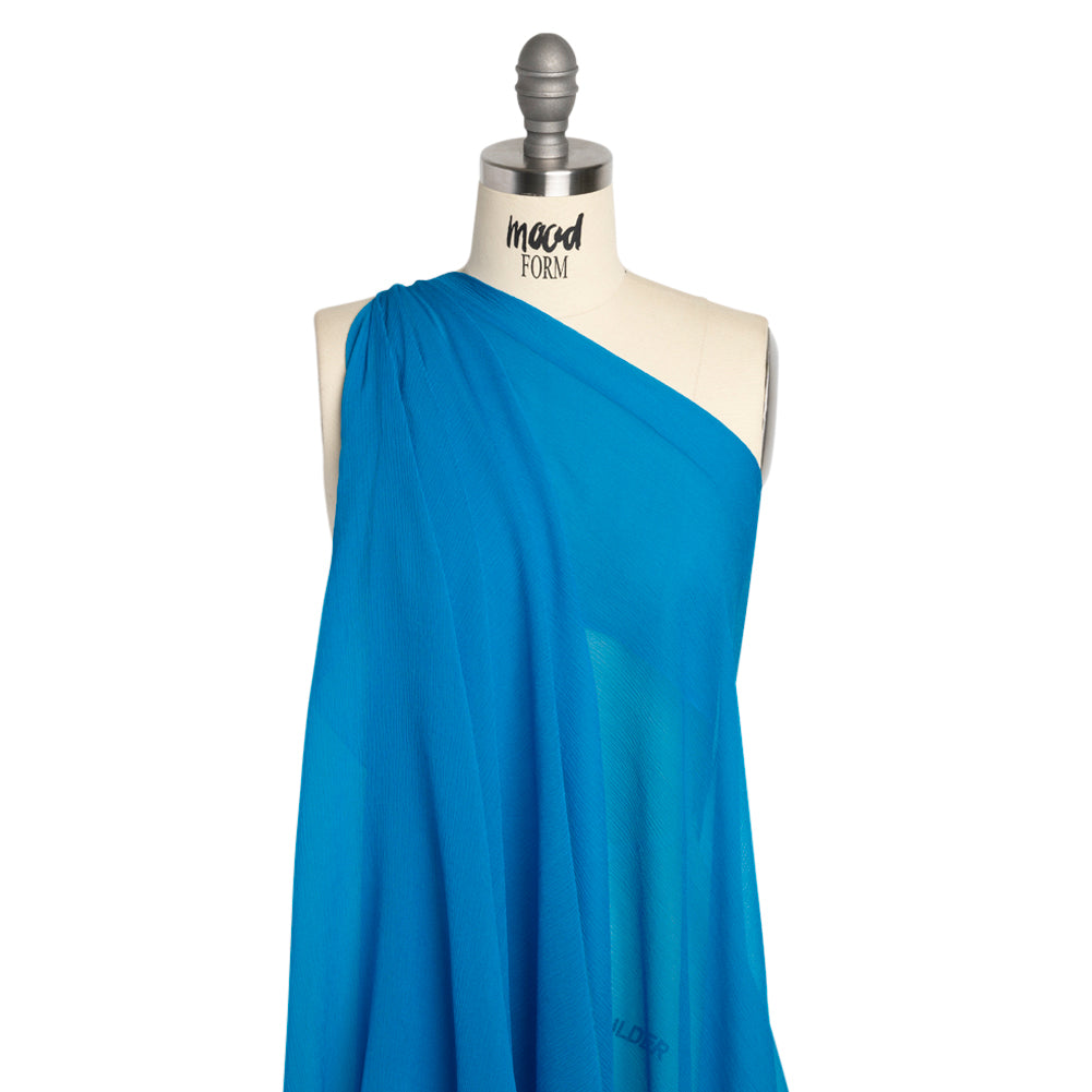 Crinkled Silk Chiffon - Directoire Blue - Premium Collection - Drape