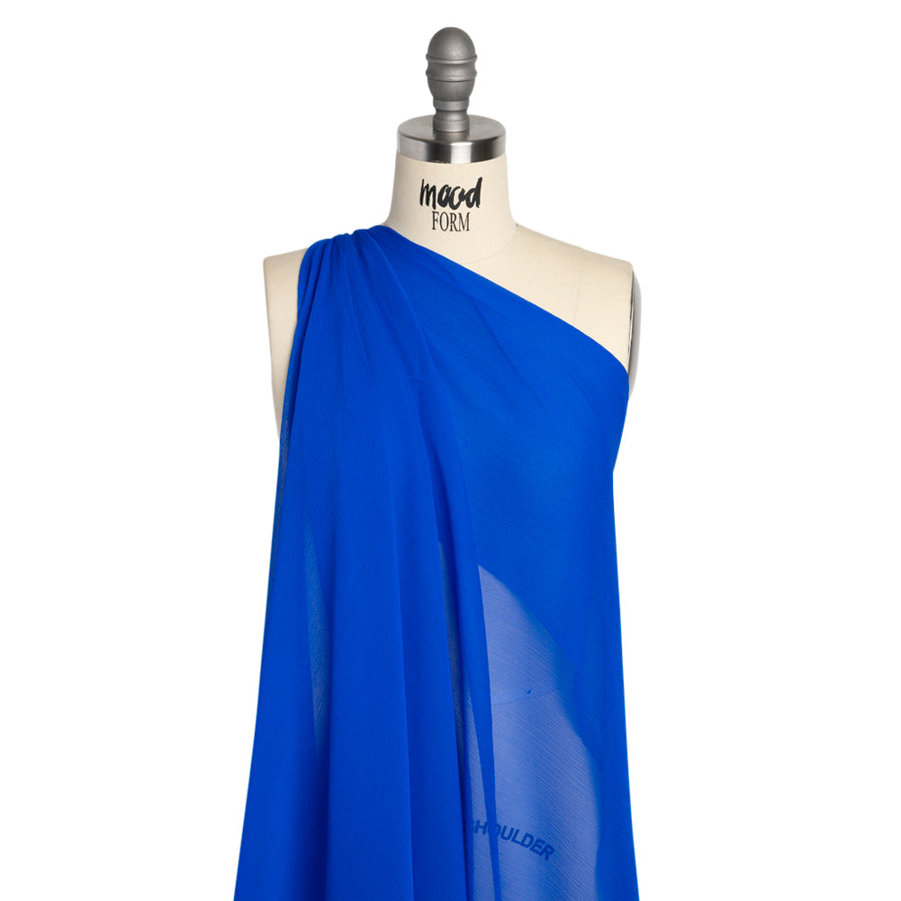 Crinkled Silk Chiffon - Princess Blue - Premium Collection - Drape