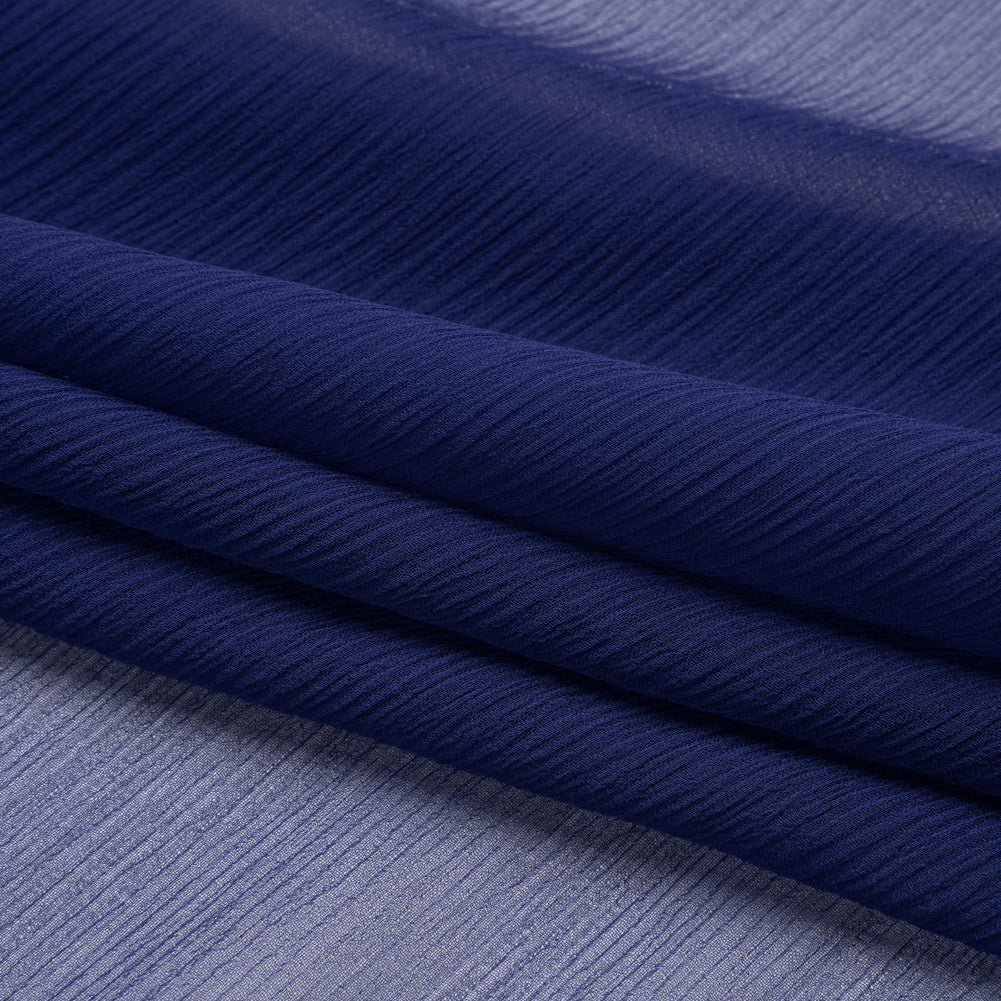 Crinkled Silk Chiffon - Estate Blue - Premium Collection - Folded