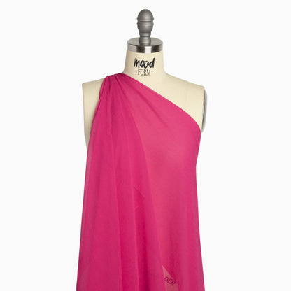 Crinkled Silk Chiffon - Beetroot - Premium Collection