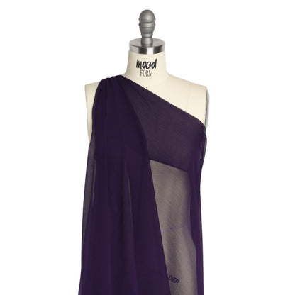 Crinkled Silk Chiffon - Grape - Premium Collection