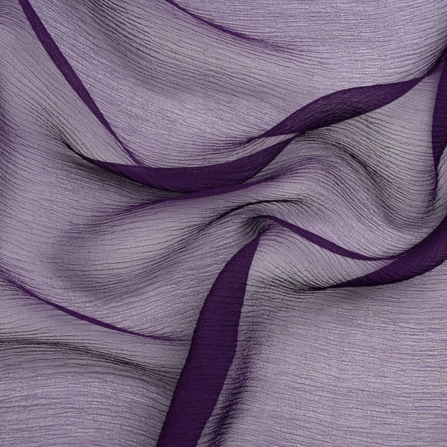 Crinkled Silk Chiffon - Grape - Premium Collection