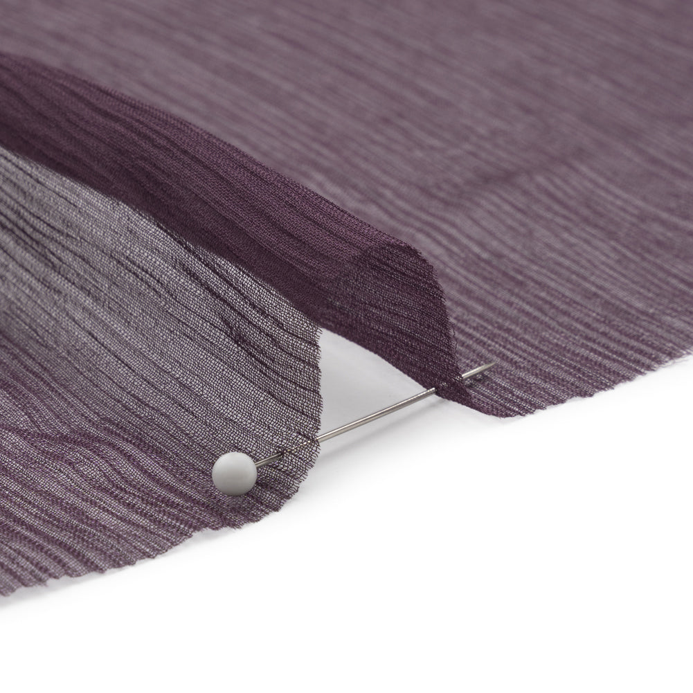 Crinkled Silk Chiffon - Eggplant - Premium Collection - Detail