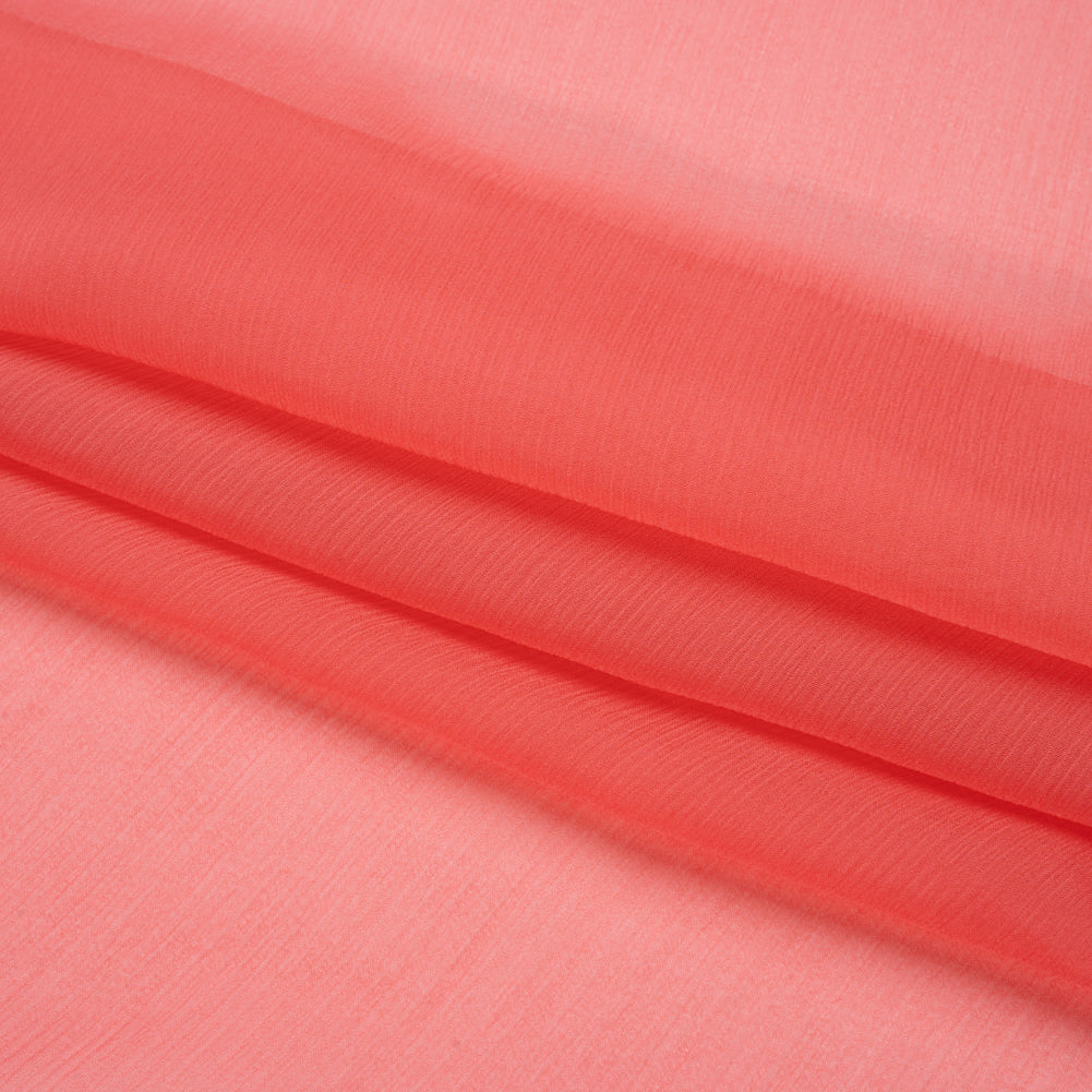 Crinkled Silk Chiffon - Salmon - Premium Collection - Folded