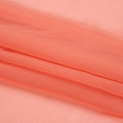 Crinkled Silk Chiffon - Coral - Premium Collection