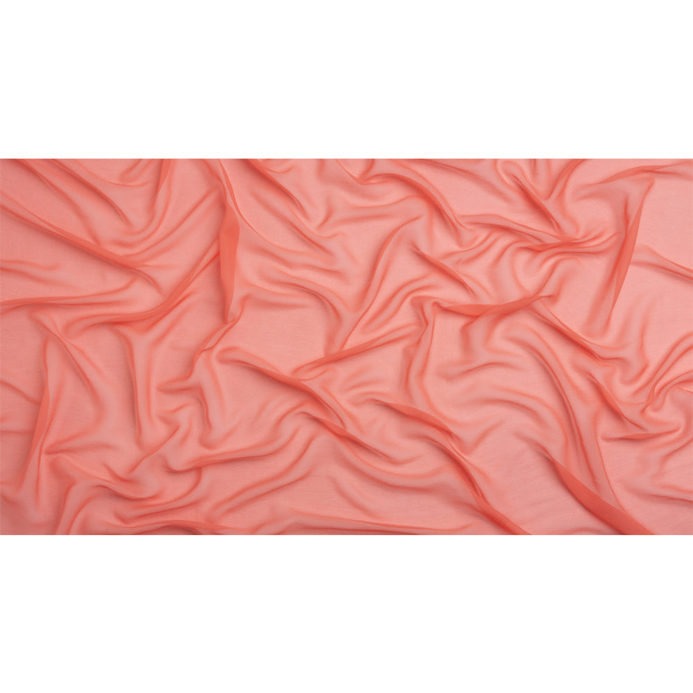 Crinkled Silk Chiffon - Coral - Premium Collection - Full